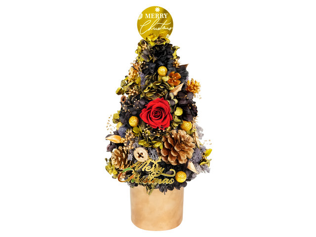 Preserved Forever Flower - Blue Preserved Flower Christmas Tree M121 - XL1118A3 Photo